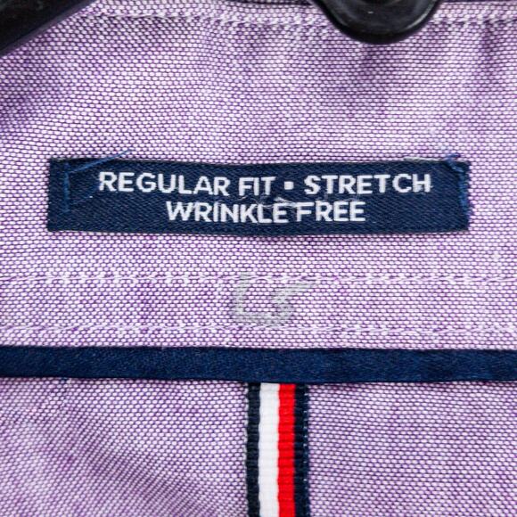 Tommy Hilfiger Dress Shirt Men's 15-15.5 34/35 Regular Fit Strech Purple - Picture 7 of 14